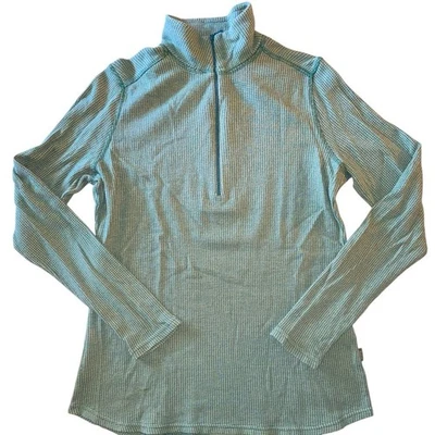 Pullover Woolrich Verde Beige Media Cremallera Milla Correr Talla Mediana Foto 1 de 4