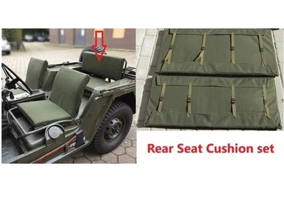 M151 M151A2 Canvas Seat Cushion Set Rear MUTT Military Truck M151A1 -Bottom+Back - Image 1 of 2