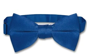 Vesuvio Napoli Boys BOWTIE Solid ROYAL BLUE Color Youth Bow Tie - Picture 1 of 1
