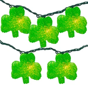 Northlight 10 Irish Shamrock St Patrick's Day String Lights - 7.25ft Green Wire - Picture 1 of 6