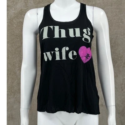 Топ женский Young & Reckless XS черный майка бандит жена графический спортивная тренировка - Изображение 1 из 4