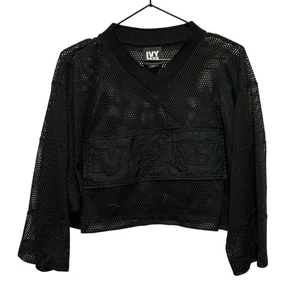 Top IVY PARK maglia rete da pesca cropped nero taglia S Beyoncé atletico - Foto 1 di 5