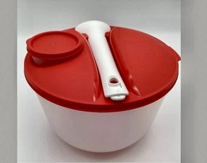 Tupperware Salat to go große Salat Schüssel 3,9 l + Salatbesteck + Dressing rot - Bild 1 von 2