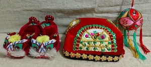 Uighur Ethnic Headwear Booties & Holiday Ornament  3oc Lot - Picture 1 of 15