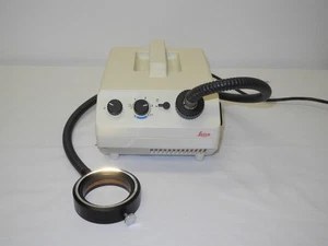LEICA SCHOTT KL-1500 HALOGEN FIBER OPTIC LIGHT SOURCE W/ MICROSCOPE LIGHT RING - Picture 1 of 12