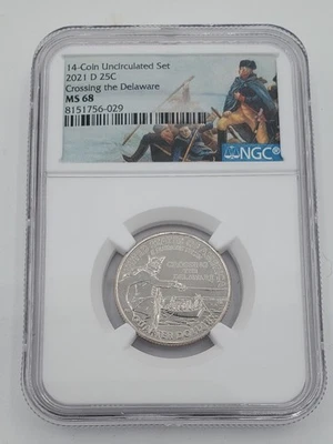 2021-D 25C Washington Crossing the Delaware Quarter NGC MS 68 **FREE SHIPPING** - Image 1 of 2