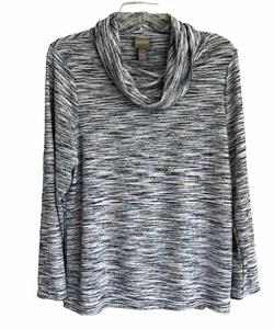 Blusa Chico's Estampado Multicolor Manga Larga Capucha Cuello Talla 1 - Imagen 1 de 8