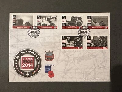 GB Isle of Man 2014 D-DAY 70TH ANNIVERSARY FDC WWII - Image 1 of 2