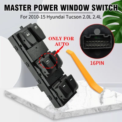 Driver Side Master Window Switch Repair For 2010-2015 Hyundai Tucson 2.0 2.4L US - Image 1 of 4
