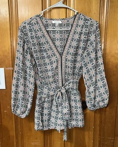 Max Studio Chiffon Wickelbluse Mehrfarbig Medium - Bild 1 von 3