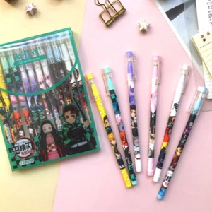 Anime Demon Slayer Erasable Gel Pens Pack of 12 Kimetsu No Yaiba Print Gift Set - Picture 1 of 7