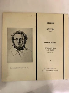 FRANZ SCHUBERT SYMPHONY NO 9 IN C MAJOR LP (Vinyl, Record, Album) - Imagen 1 de 3