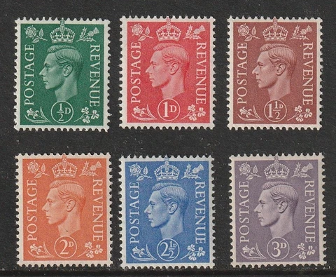 GB King George VI 1941-42 Set SG 485-490 MNH Cover