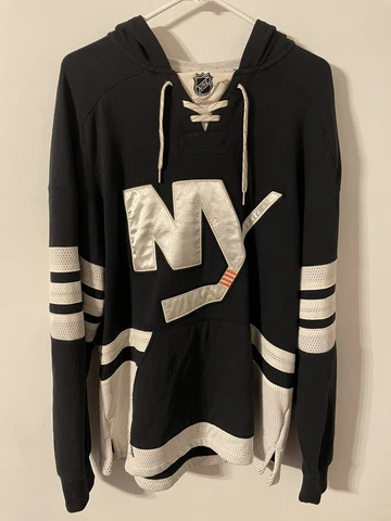Vintage VTG RARE CCM New York ISLANDERS Hoodie Mens Size MEDIUM Cover