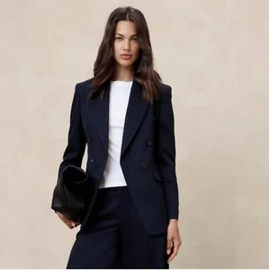 Stretch Baumwolle Neu mit Etikett Icon Blazer Größe 12 adrett marineblau - Bild 1 von 5