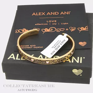 Authentic Alex and Ani Love Cuff Rafaelian Gold Bangle - Picture 1 of 1