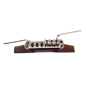 Archtop Jazz Guitar Bridge with Roller Saddles Rosewood Silver B-21 Guitar Parts - Picture 1 of 2
