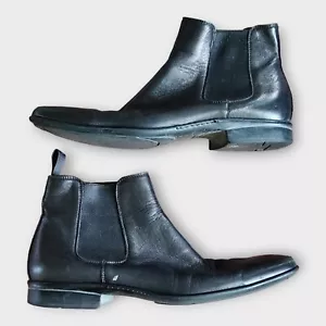 To Boot New York Mens Chelsea Boots Size EU 41 US 8 Black Leather Pull On - Picture 1 of 8