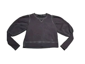 Veronica Beard Sweatshirt Gray Crop Long Fitted Wrist Round Neck Size XS - Picture 1 of 9