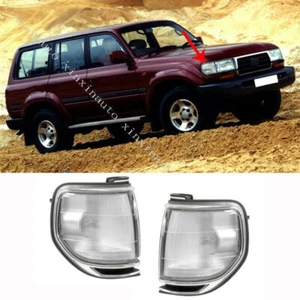FRONT CORNER PARK LIGHT PAIR SUIT TOYOTA LANDCRUISER 80 SERIES TWIN LIGHT CHROM - Picture 1 of 3