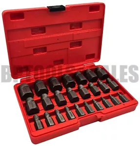 25pc Multi-Spline Screw Extractor Set Hex Head Bit Socket Wrench Bolt Remover - Picture 1 of 3