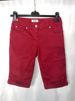Pantalones Cortos Moschino Rojo Mujer Talla S Grande Bordado Logo Foto 1 de 4