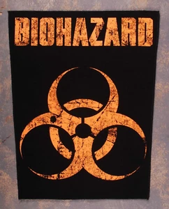 Biohazard Symbol Back Patch | Nuclear Radiation Toxic Caution Pollution Logo - Picture 1 of 1