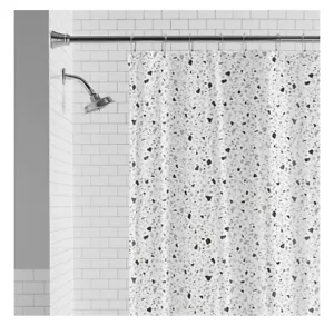 Mainstays (w/ hooks) TerrazzoBeige Shower Curtain Set with Metal Hooks 13 Pieces - Picture 1 of 5