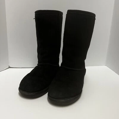 Bearpaw Emma Boots Womens Sz 5 Winter Flat Black Sheepskin, Wool and Suede - Image 1 of 4