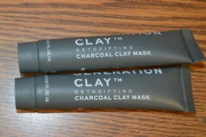2X GENERATION CLAY Detoxifying Charcoal Australian Clay Mask .51oz/15ml Mini  - Picture 1 of 1