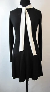 Susana Monaco Black /White Size S Knee Length Long Sleeve Dress (JJ) - Picture 1 of 9