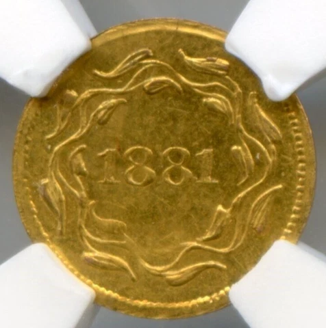 Superb Rare 1881 Bird & Insect/Dragon Fly California Gold Token / NGC MS62PL Cover