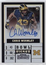 2017 Panini Contenders Draft Picks Bowl Ticket /99 Chris Wormley Rookie Auto RC