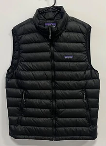 Patagonia piumino d'oca maglione gilet nero uomo giacca media - Foto 1 di 6