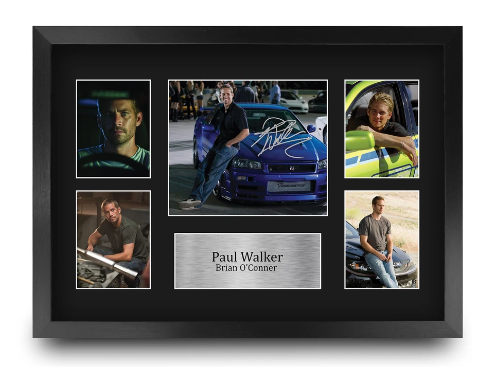 Paul Walker Fast and Furious Gift Framed Autograph Picture A3 Print to Movie Fan - Imagem 1 de 1