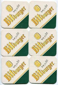 Germany Bitburger  6X unused beer coasters - Picture 1 of 2