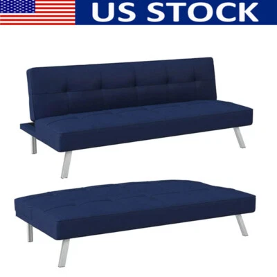 Sofá cama futón completo convertible sofá cama habitación de repuesto resistente a las manchas Foto 1 de 4