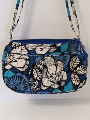 Bolso Bandolera Vera Bradley Azul Bayou Estampado de Flores Pequeño Correa Ajustable Foto 1 de 4