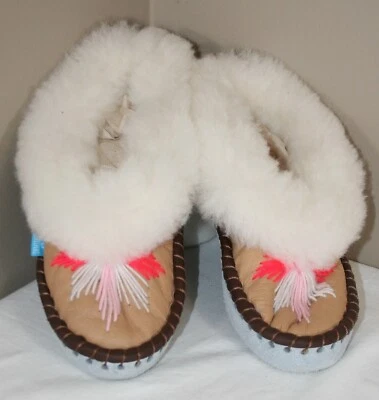 Sheepers Women’s Sz 6.5-7 / 37 Sheepskin Moccasin Comfort Slippers Foto 1 de 4