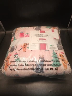 Manta de felpa para gatos de Navidad Berkshire 60x70 rosa gatos sombreros astas Foto 1 de 2