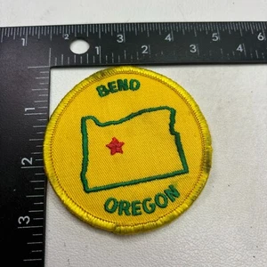 Vintage EDGES DIRTY State Map Shape BEND Oregon Patch O40D - Picture 1 of 2