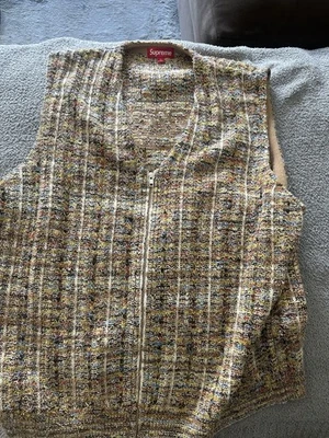 NWOT Supreme Speckled Wool Zip Up Vest XL - Image 1 of 4