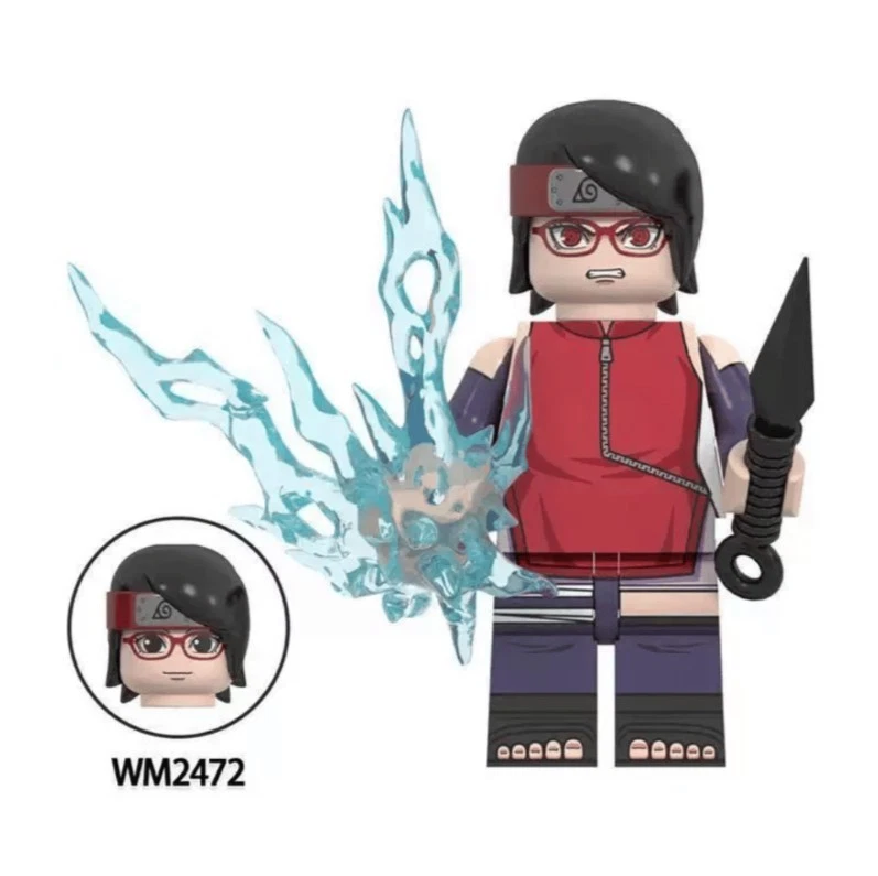 2 inch Custom Sarada Uchiha Minifigure with Base New/Mint - Image 1 of 1