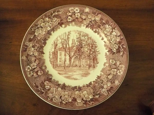 Wedgwood Albion College Michigan Robinson Hall, Erstausgabe, 10 3/8" Teller - Bild 1 von 5