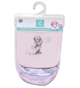 Disney Baby 3‑Pack Minnie Mouse Pink Burp Cloths – Soft & Stylish Infant - New - Picture 1 of 4