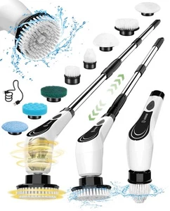 Electric Spin Scrubber, Cordless Cleaning Brush, Shower Scrubber with 8 Brush... - Picture 1 of 6