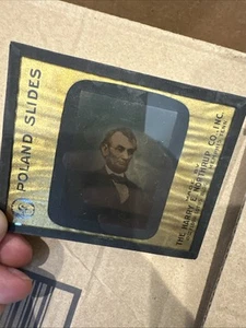 Abe Lincoln GLASS SLIDE Poland Slides Harry Northup Original - Picture 1 of 2