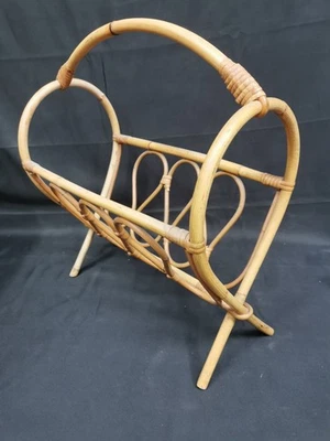 Porte-Revues en Rotin Osier , Vintage Design 50 60's , d époque ! - Photo 1/4