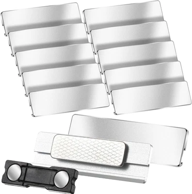 10 Pezzi Targhette Portanome in Alluminio Con Magneti Targhetta Con Nome Persona - Immagine 1 di 4