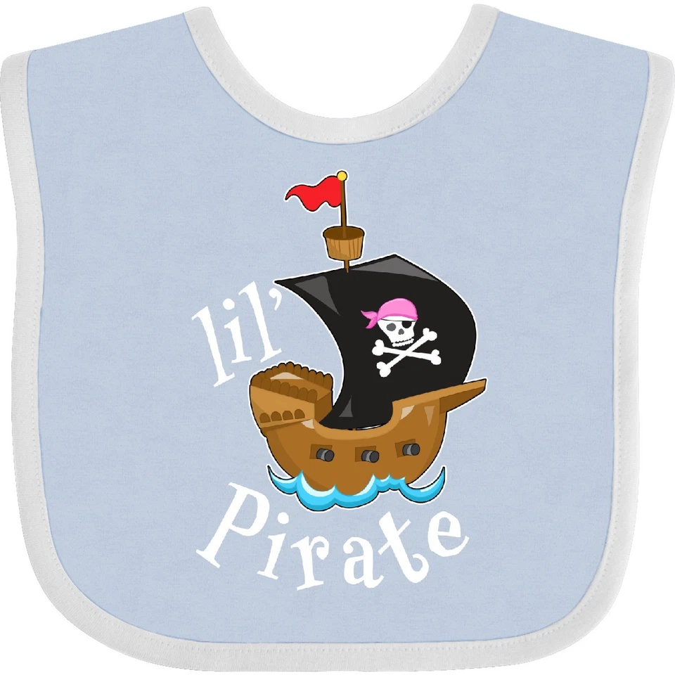 Inktastic Lil' Barco Pirata Pirata, Bandana Rosa Babero Niños Futuro Trabajo Niño Foto 1 de 1